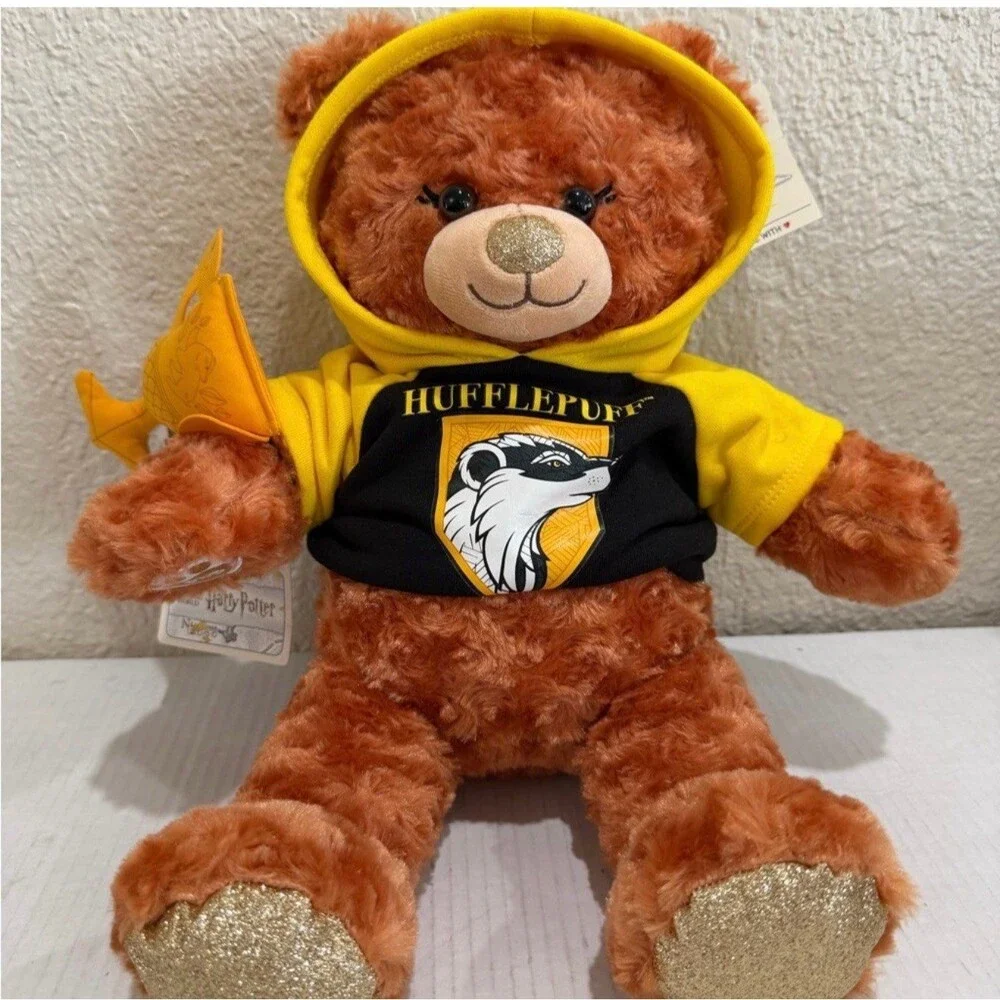 Build-A-Bear Workshop Harry Potter Hufflepuff Teddy Bear Plush with Hoodie & Tag